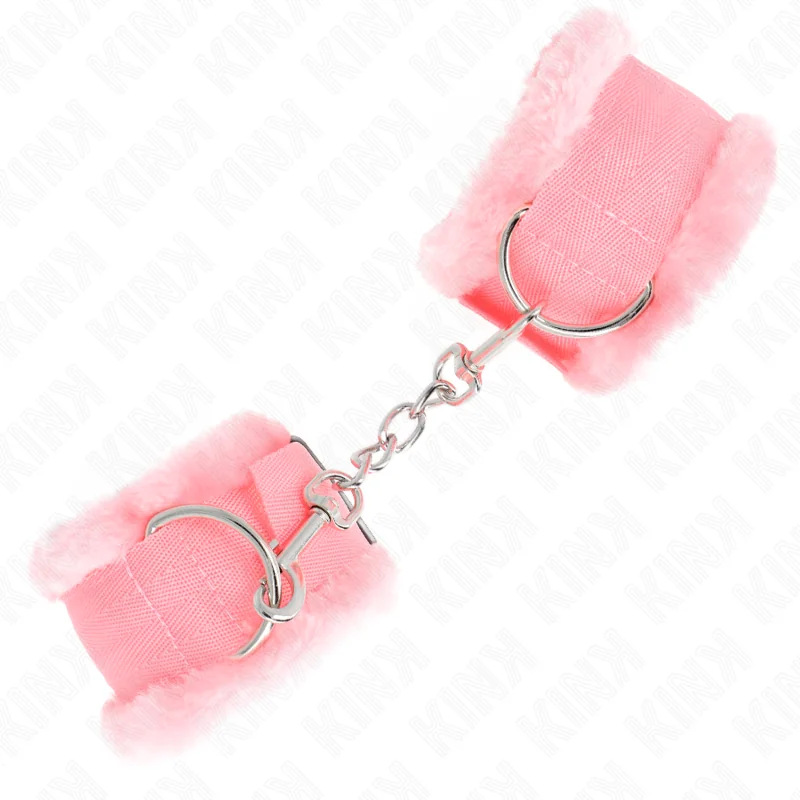 Pelzgefütterte Handgelenkfesseln Rosa Verstellbar 17-31 cm X 7 cm von Kink Wrist Restraint kaufen | Fesselliebe 2