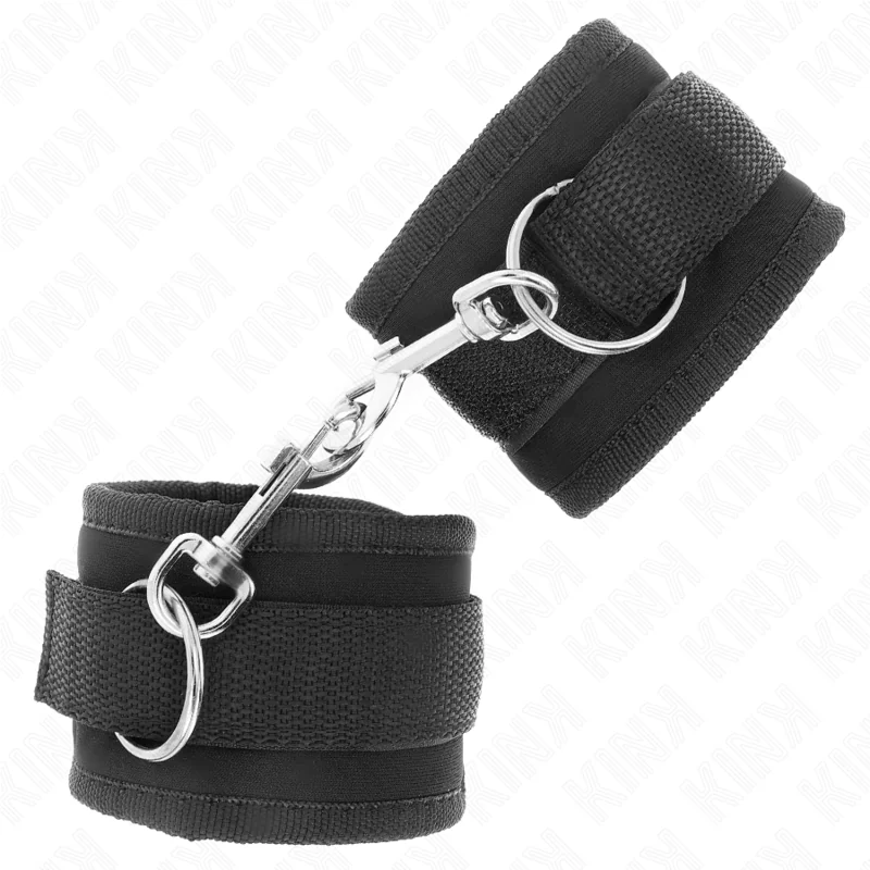 Nylon Bind-Handhandfesseln mit Klettverschluss, Schwarz, Modell 2, Verstellbar, 18-35 cm X 6 cm von Kink Wrist Restraint kaufen | Fesselliebe 2