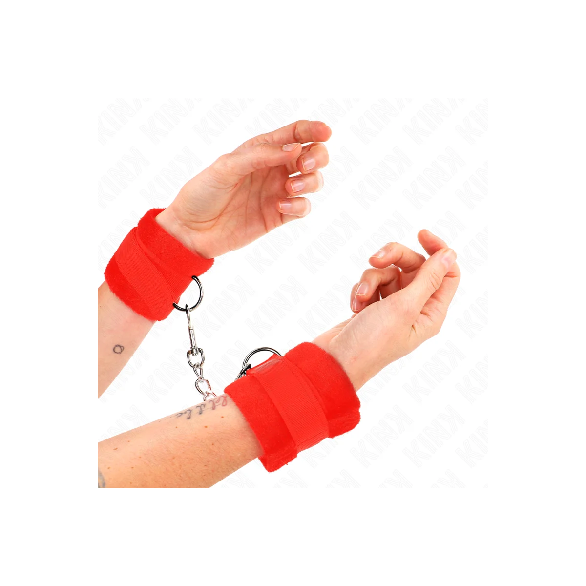 Beginner Pelzhandmanschetten Rot 30 X 7 cm von Kink Wrist Restraint kaufen | Fesselliebe