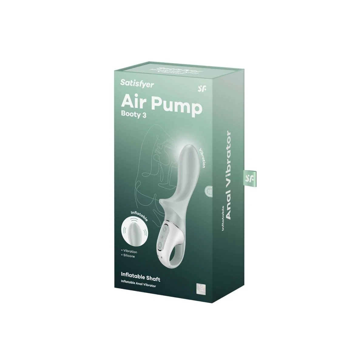 Air Pump Booty 3 Aufblasbarer Analvibrator Graugrün von Satisfyer Vibrator kaufen | Fesselliebe