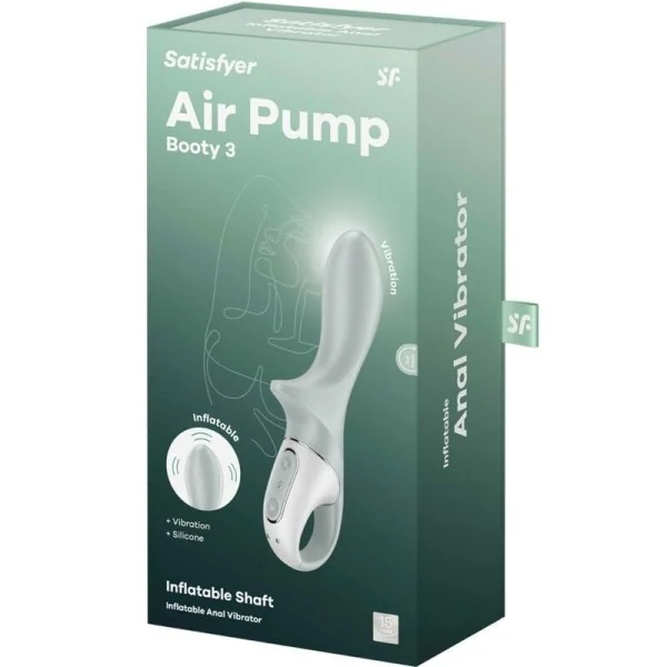 Air Pump Booty 3 Aufblasbarer Analvibrator Graugrün von Satisfyer Vibrator kaufen | Fesselliebe