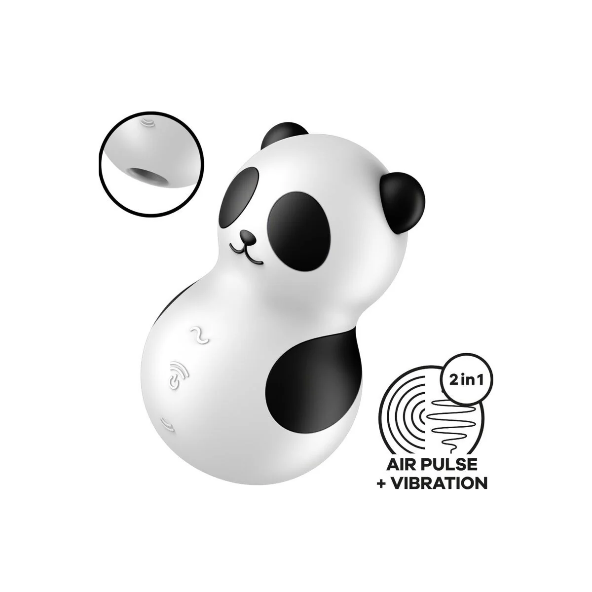 Pocket Panda Stimulator & Vibrator Schwarz Weiss von Satisfyer Air Pulse kaufen | Fesselliebe