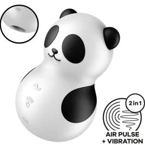 Pocket Panda Stimulator & Vibrator Schwarz Weiss von Satisfyer Air Pulse kaufen | Fesselliebe