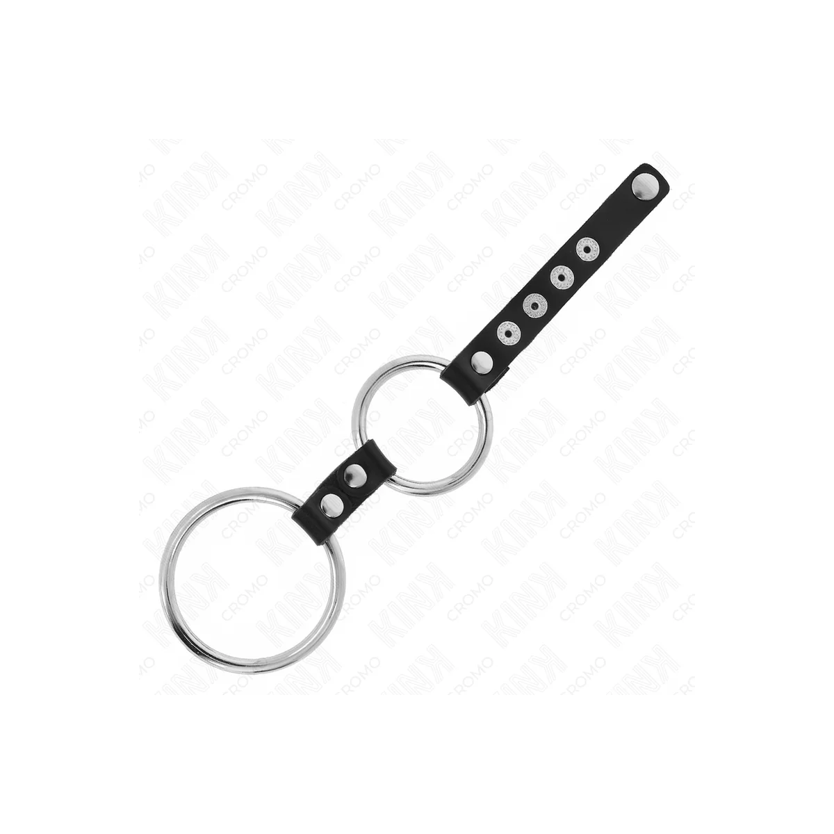 Doppelter Penisring aus Metall 3,8 cm Bis 5 cm mit Leder Verbunden von Kink Ring Power kaufen | Fesselliebe