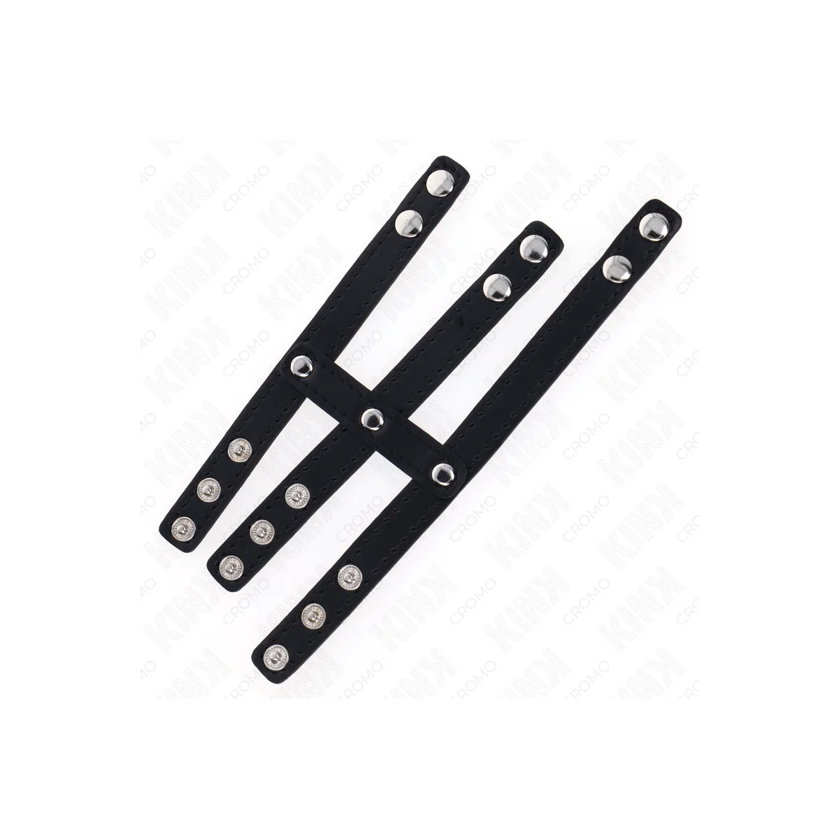 DREIFACH LEDER PENISRING MIT DRUCKVERSCHLUSS VON KINK RING POWER