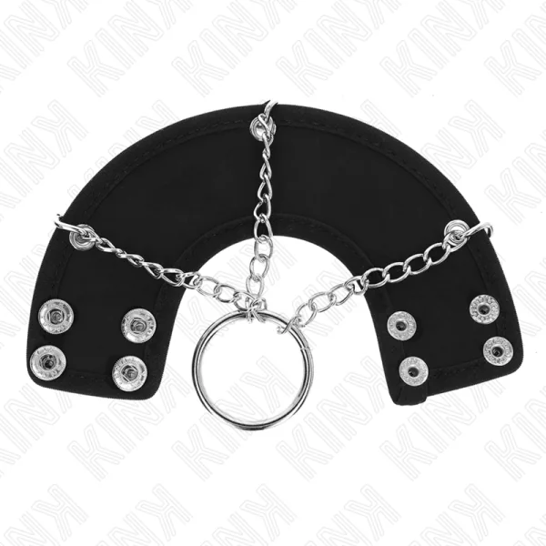 PENISRING 4 CM KETTE 7 CM METALL MIT LEDERGURTE VON KINK RING POWER