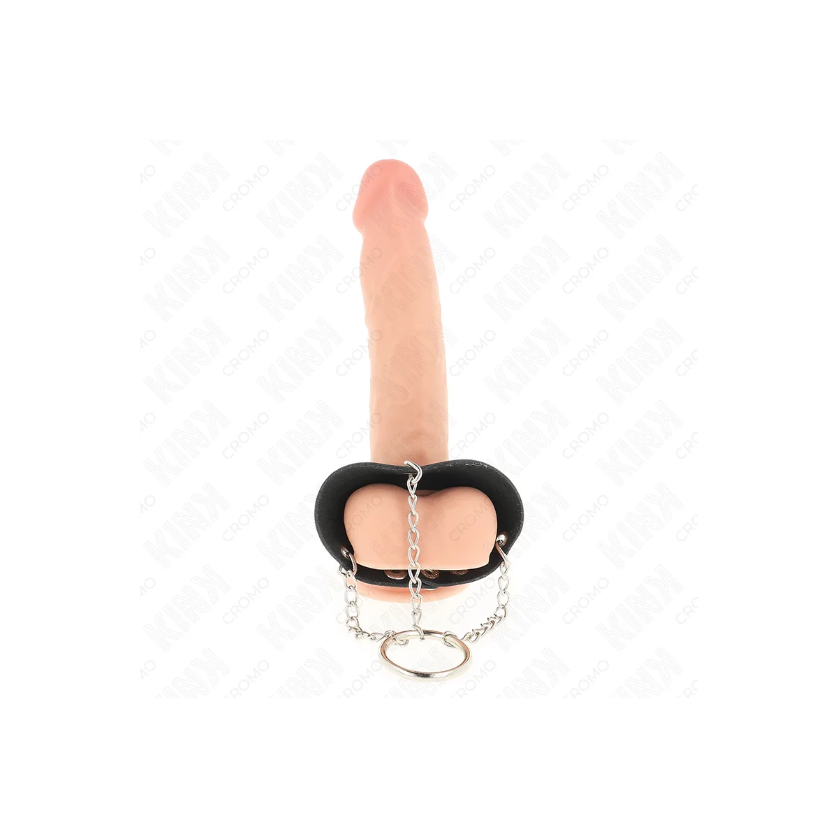 PENISRING 4 CM KETTE 7 CM METALL MIT LEDERGURTE VON KINK RING POWER