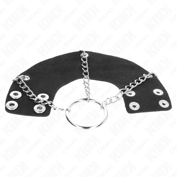 PENISRING 4 CM KETTE 7 CM METALL MIT LEDERGURTE VON KINK RING POWER