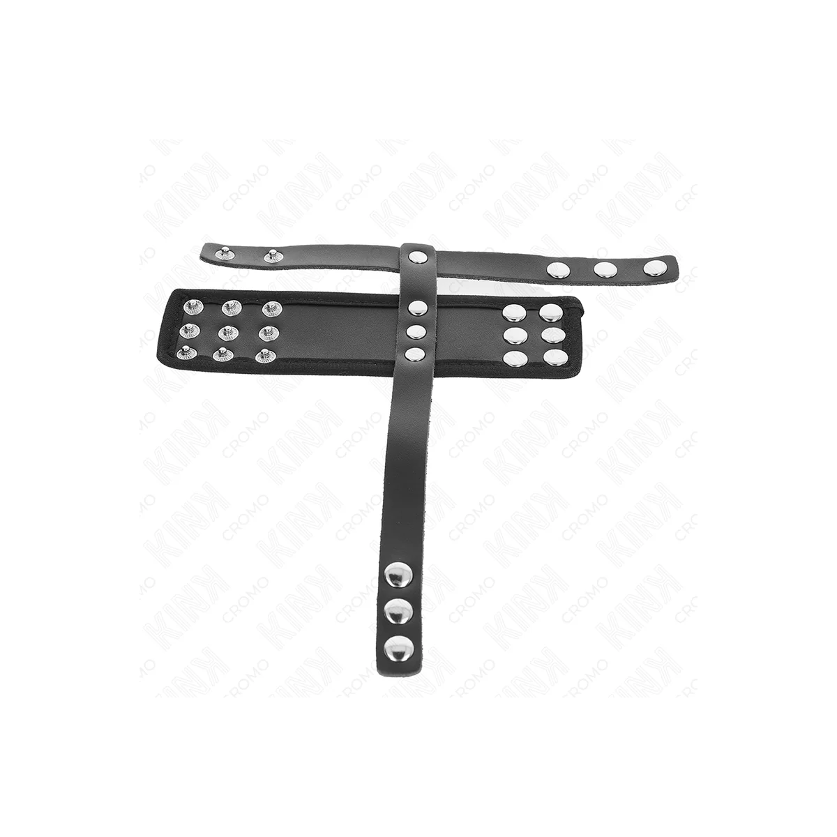 PENISKÄFIGRING AUS LEDER MIT VERSTELLBAREM BESCHICHTETEM HOCKENTRENNERGURT VON KINK RING POWER