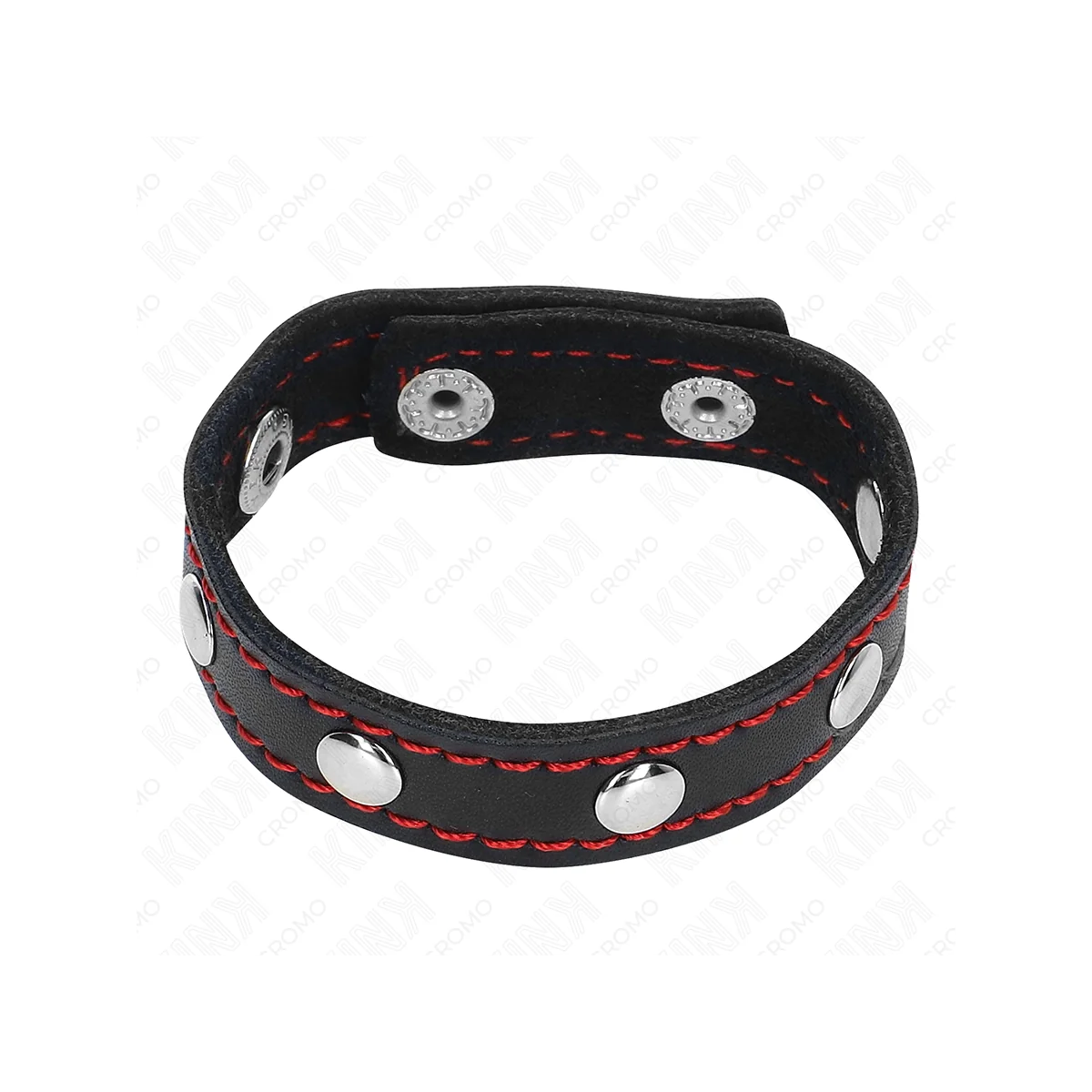 PENISRING AUS LEDER MIT DRUCKVERSCHLUSS ROT FUTTER 21 X 1,5 CM VON KINK RING POWER