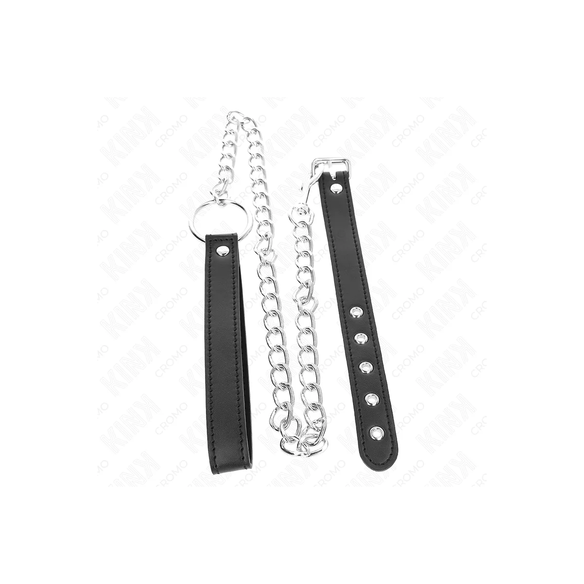 PENISRING AUS LEDER 21,5 X 2 CM MIT 60 CM METALLKETTE UND LEDERBAND VON KINK RING POWER