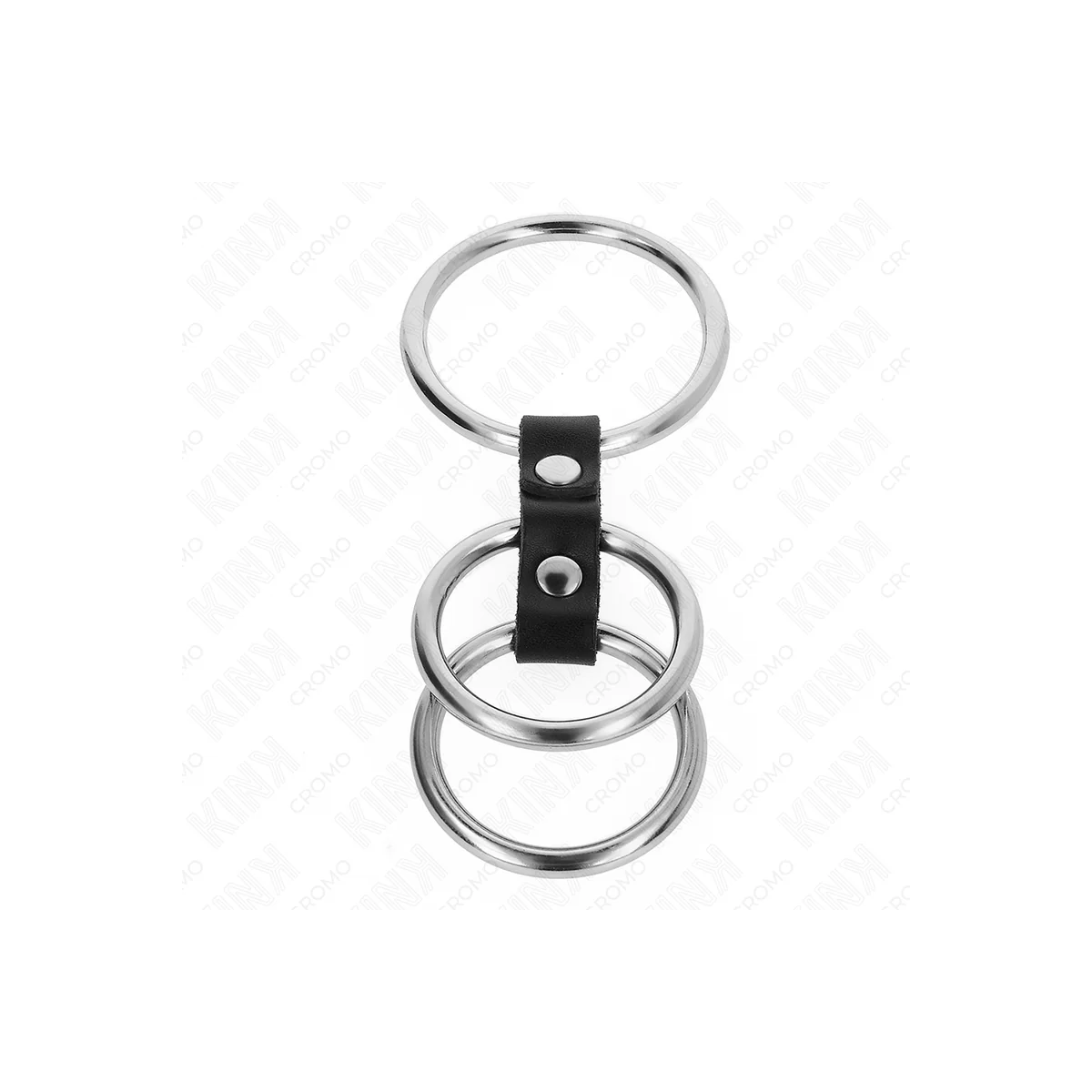 Dreifach Metall Penisring 3,7 cm Bis 5 cm mit Leder Verbunden von Kink Ring Power kaufen | Fesselliebe