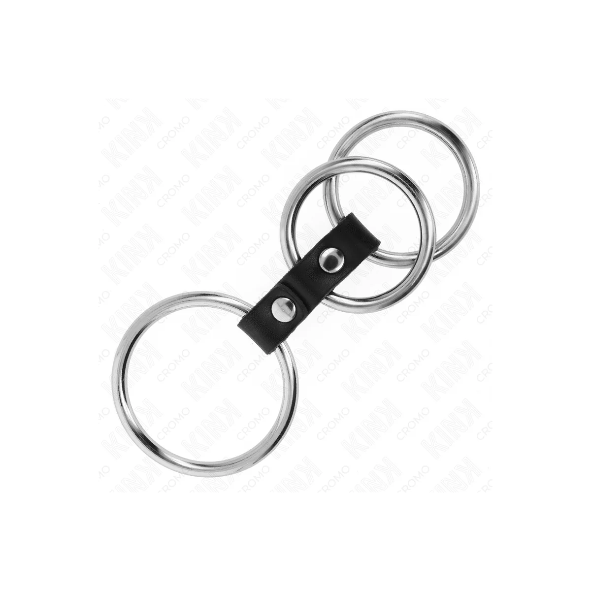 Dreifach Metall Penisring 3,7 cm Bis 5 cm mit Leder Verbunden von Kink Ring Power kaufen | Fesselliebe