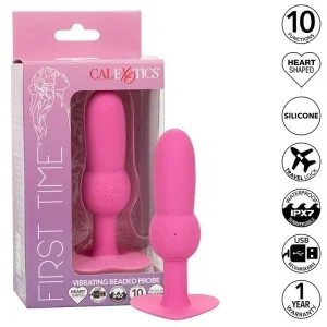 First Time Anal Plug mit Perlensonde 10 Vibrationen Rosa von Calexotics kaufen | Fesselliebe