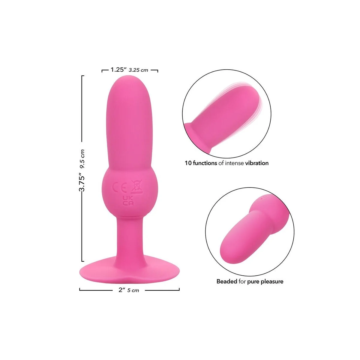 First Time Anal Plug mit Perlensonde 10 Vibrationen Rosa von Calexotics kaufen | Fesselliebe