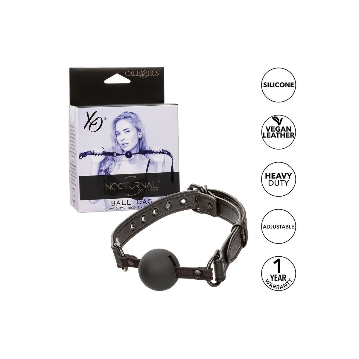Nocturnal Ball Gag Silikon Schwarz von Calexotics kaufen | Fesselliebe