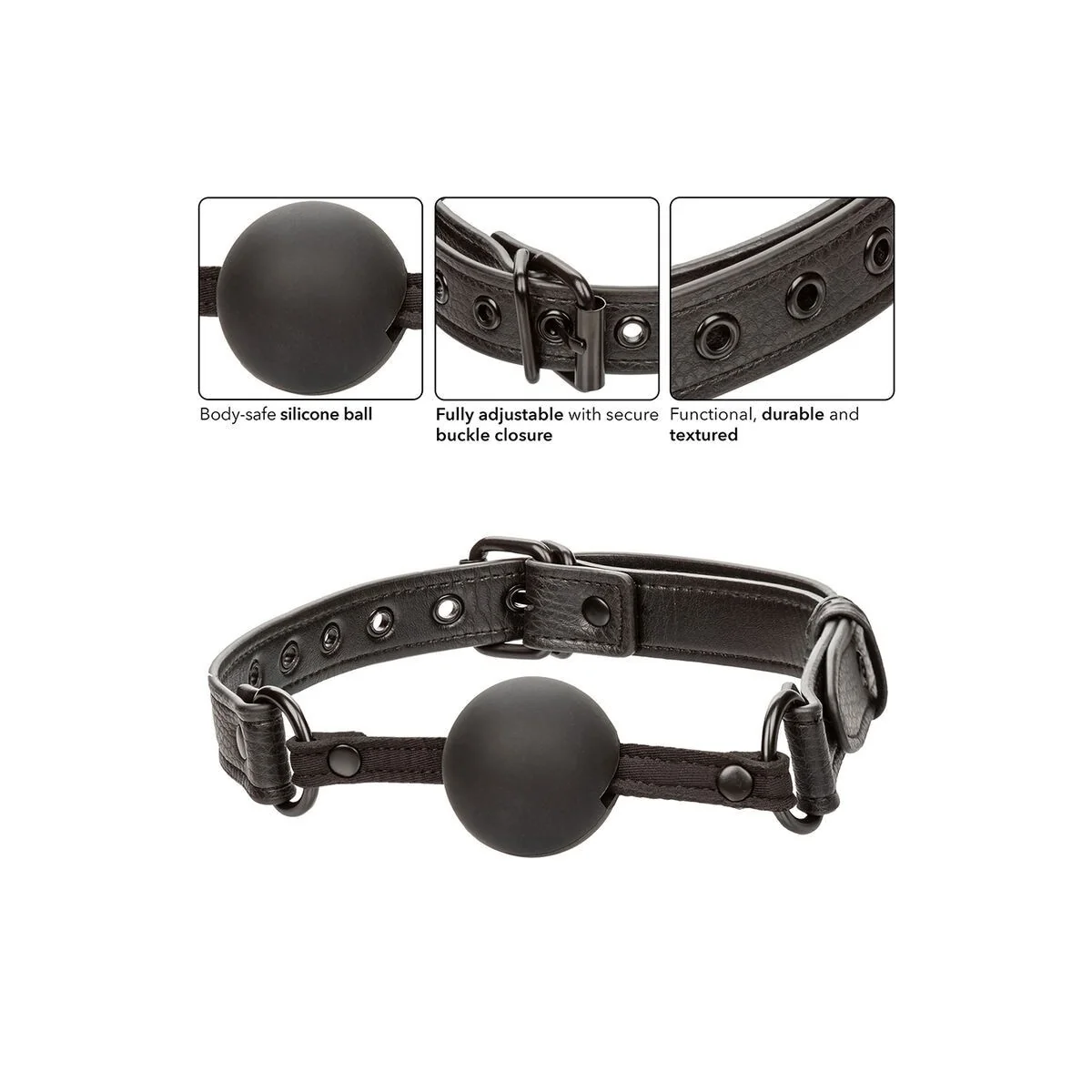 Nocturnal Ball Gag Silikon Schwarz von Calexotics kaufen | Fesselliebe
