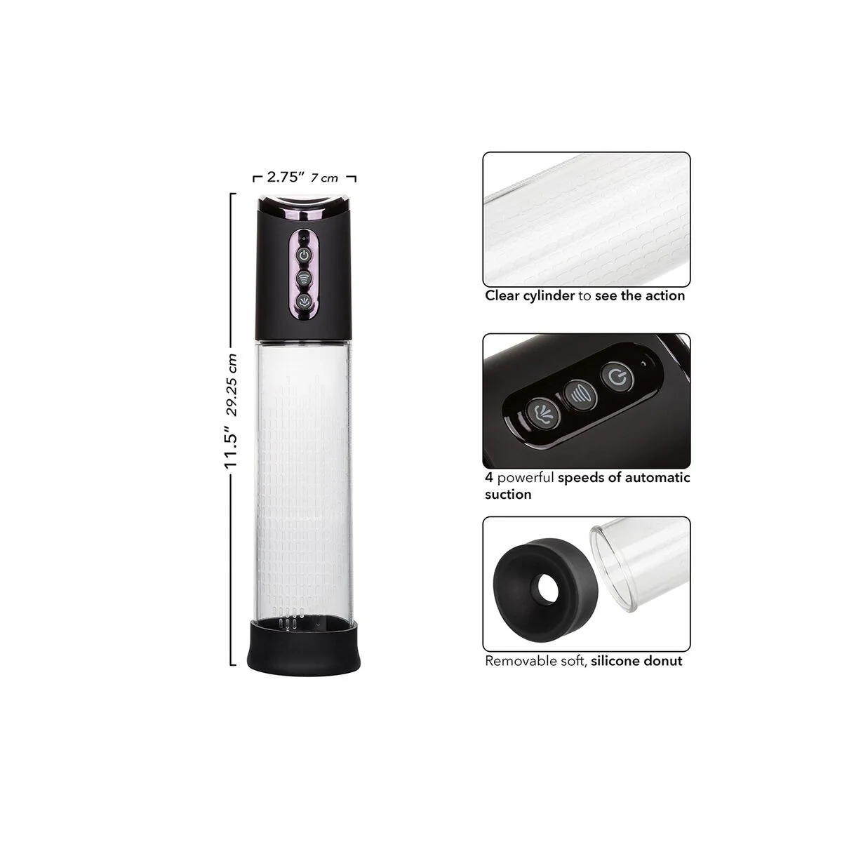 Peak Saugpumpe 4 Geschwindigkeiten Schwarz von Calexotics kaufen | Fesselliebe