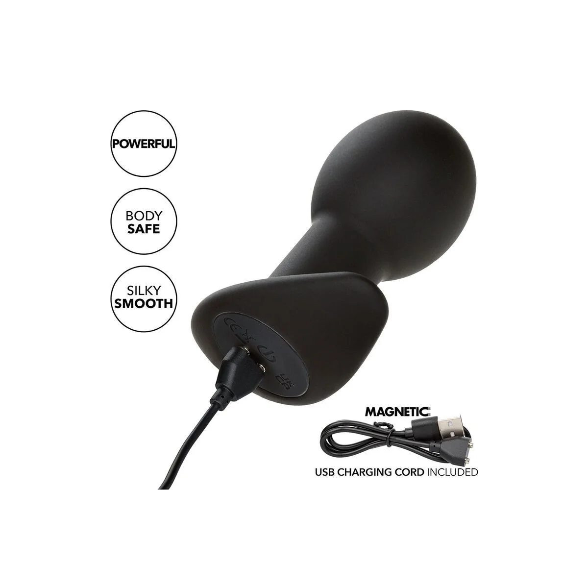 Rock Bottom Anal Plug 10 Vibrationen Silikon Schwarz von Calexotics kaufen | Fesselliebe