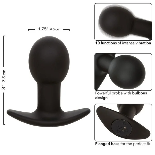 Rock Bottom Anal Plug 10 Vibrationen Silikon Schwarz von Calexotics kaufen | Fesselliebe