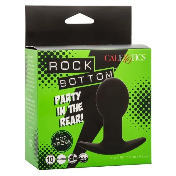 Rock Bottom Anal Plug 10 Vibrationen Silikon Schwarz von Calexotics kaufen | Fesselliebe