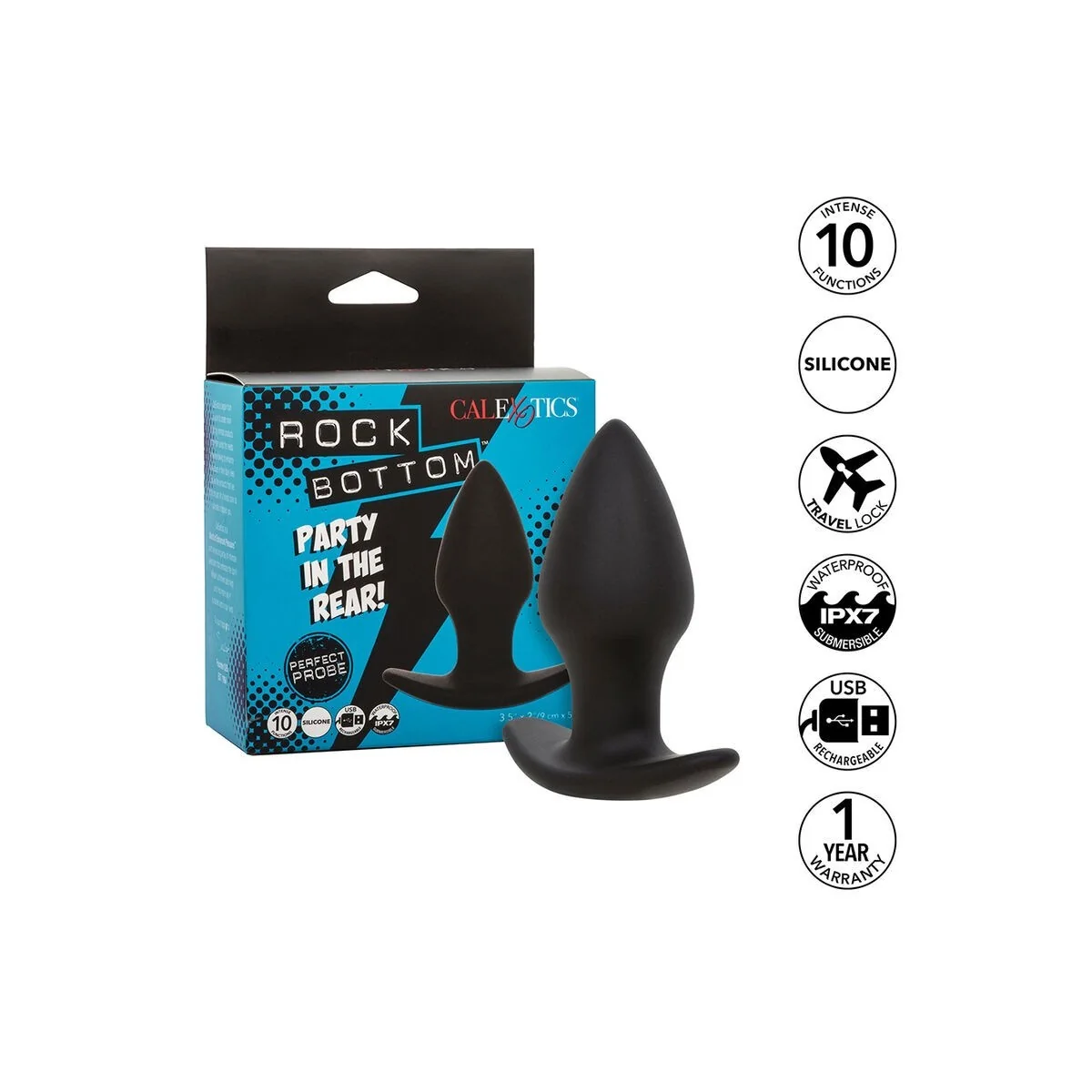 Rock Bottom Perfect Anal Plug 10 Vibrationen Silikon Schwarz von Calexotics kaufen | Fesselliebe
