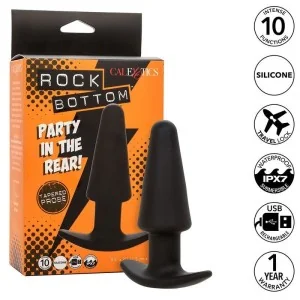 Rock Bottom Tapered Anal Plug 10 Vibraciones Silikon Schwarz von Calexotics kaufen | Fesselliebe