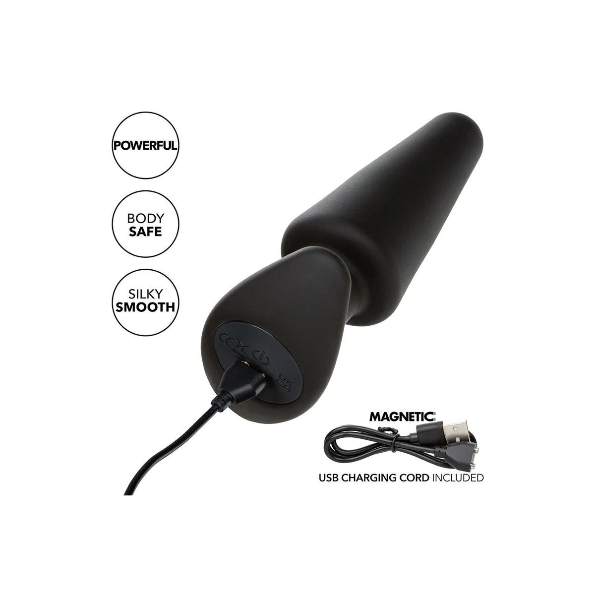 Rock Bottom Tapered Anal Plug 10 Vibraciones Silikon Schwarz von Calexotics kaufen | Fesselliebe