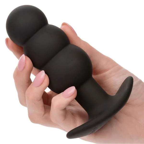 Rock Bottom Anal Plug mit Perlen 10 Vibrationen Silikon Schwarz von Calexotics kaufen | Fesselliebe