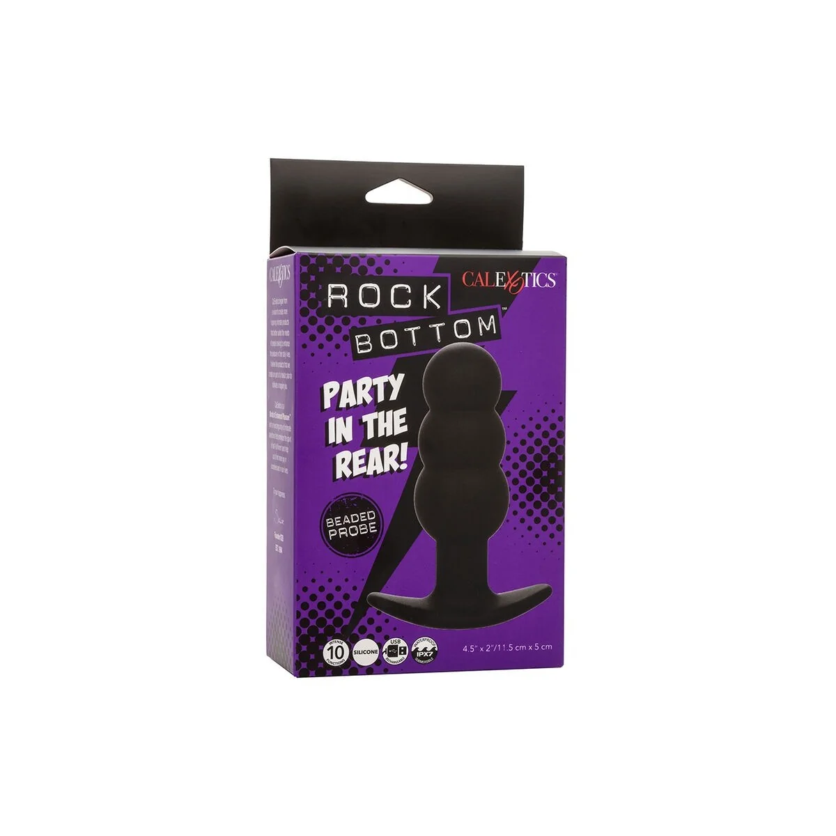 Rock Bottom Anal Plug mit Perlen 10 Vibrationen Silikon Schwarz von Calexotics kaufen | Fesselliebe