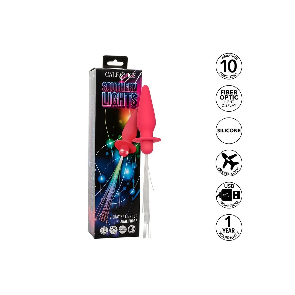 Southern Lights Light Up Leuchtende Analstecker 10 Vibrationen Silikon Rosa von Calexotics kaufen | Fesselliebe