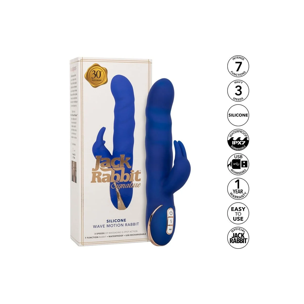 Jack Rabbit Vibrator Wellenbewegung Blau von Calexotics kaufen | Fesselliebe