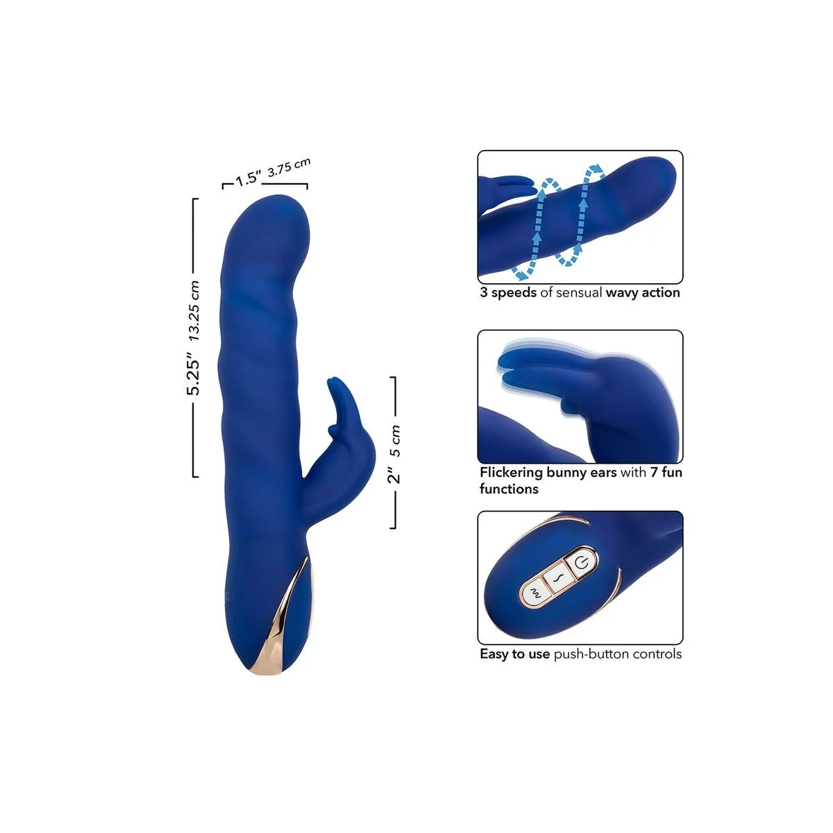 Jack Rabbit Vibrator Wellenbewegung Blau von Calexotics kaufen | Fesselliebe