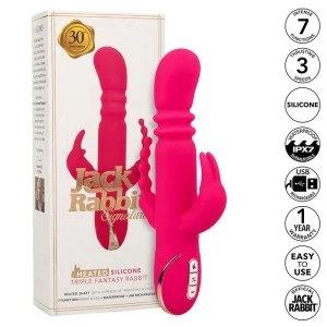 Jack Fantasy Dreifach Beheizter Vibrator Rabbit Rosa von Calexotics kaufen | Fesselliebe