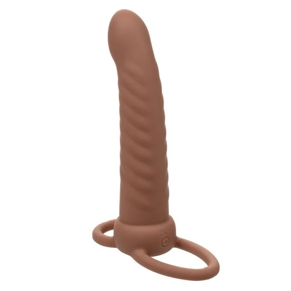 Maxx Ribbed Dual Penetrator 10 Vibrationen Braun von Calexotics kaufen | Fesselliebe
