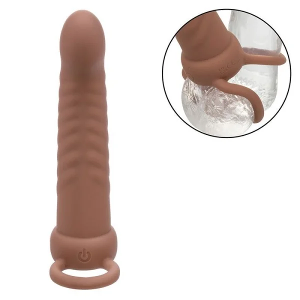 Maxx Ribbed Dual Penetrator 10 Vibrationen Braun von Calexotics kaufen | Fesselliebe