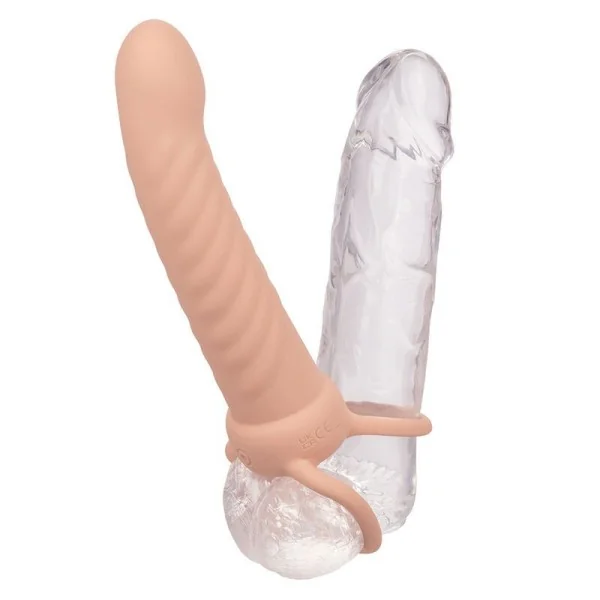 Maxx Ribbed Dual Penetrator 10 Vibrationen Fleisch von Calexotics kaufen | Fesselliebe
