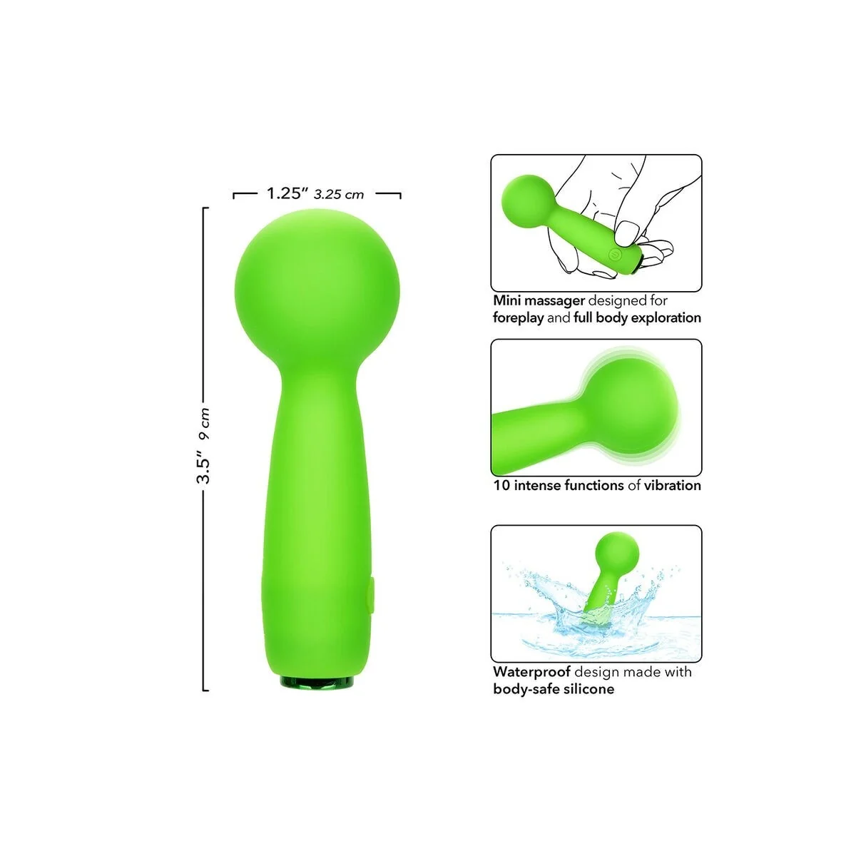 Neon Vibes The Bubbly Vibe Mini-Massager 10 Vibrationen Grün von Calexotics kaufen | Fesselliebe