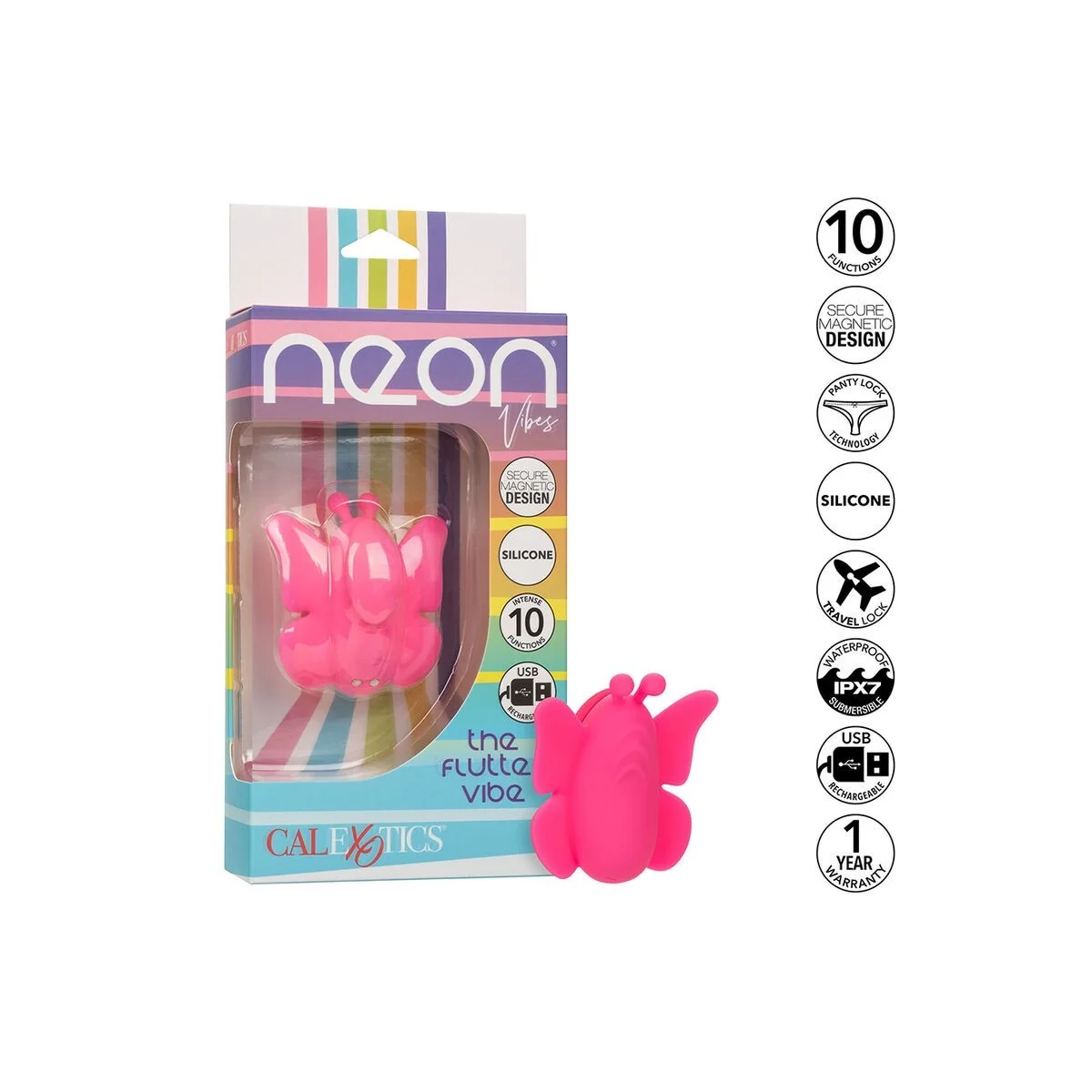 Neon Vibes der Flutter Vibe Stimulator 10 Vibrationen Rosa von Calexotics kaufen | Fesselliebe