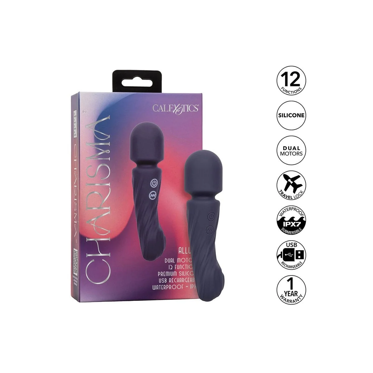 Charisma Allure Massager Doppelmotor 12 Funktionen 17,25 cm X 4,5 cm Lila von Calexotics kaufen | Fesselliebe