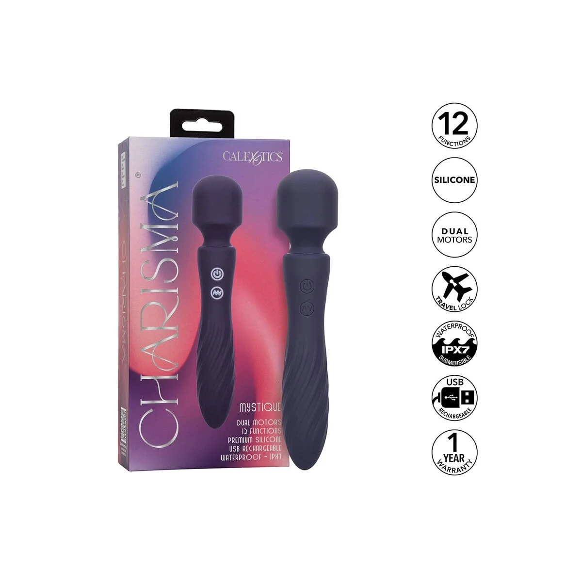 Charisma Mystique Massager Doppelmotor 12 Funktionen 20,5 cm X 4,5 cm Lila von Calexotics kaufen | Fesselliebe