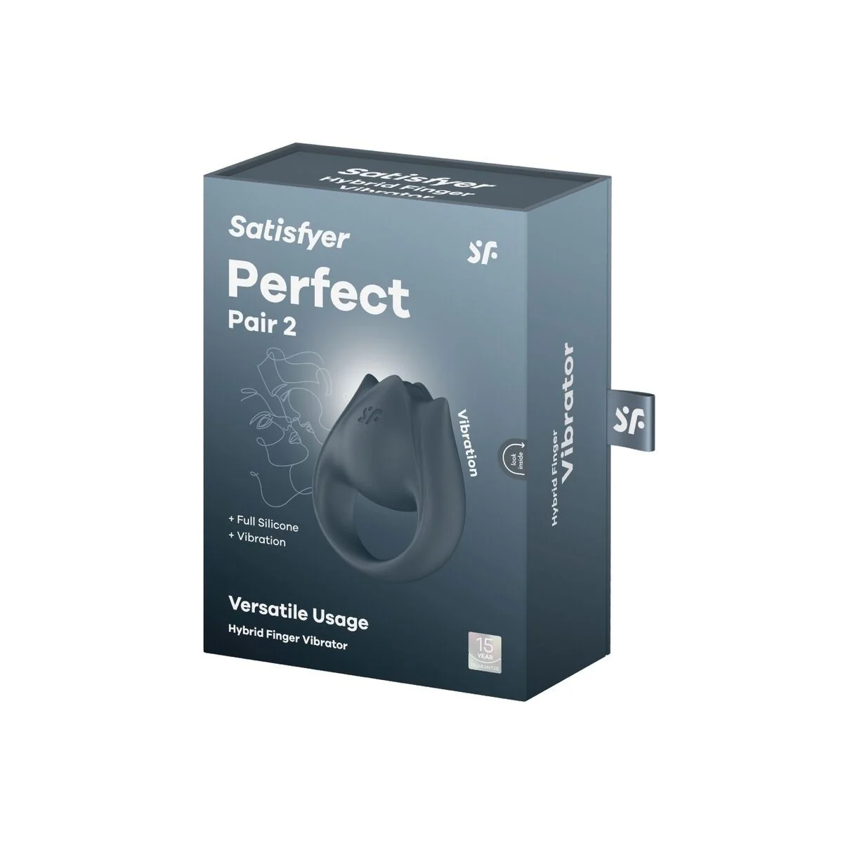 Perfect Pair 2 Multivibrator 2 in 1 Penisring und Fingerstimulator Grau von Satisfyer Partner kaufen | Fesselliebe