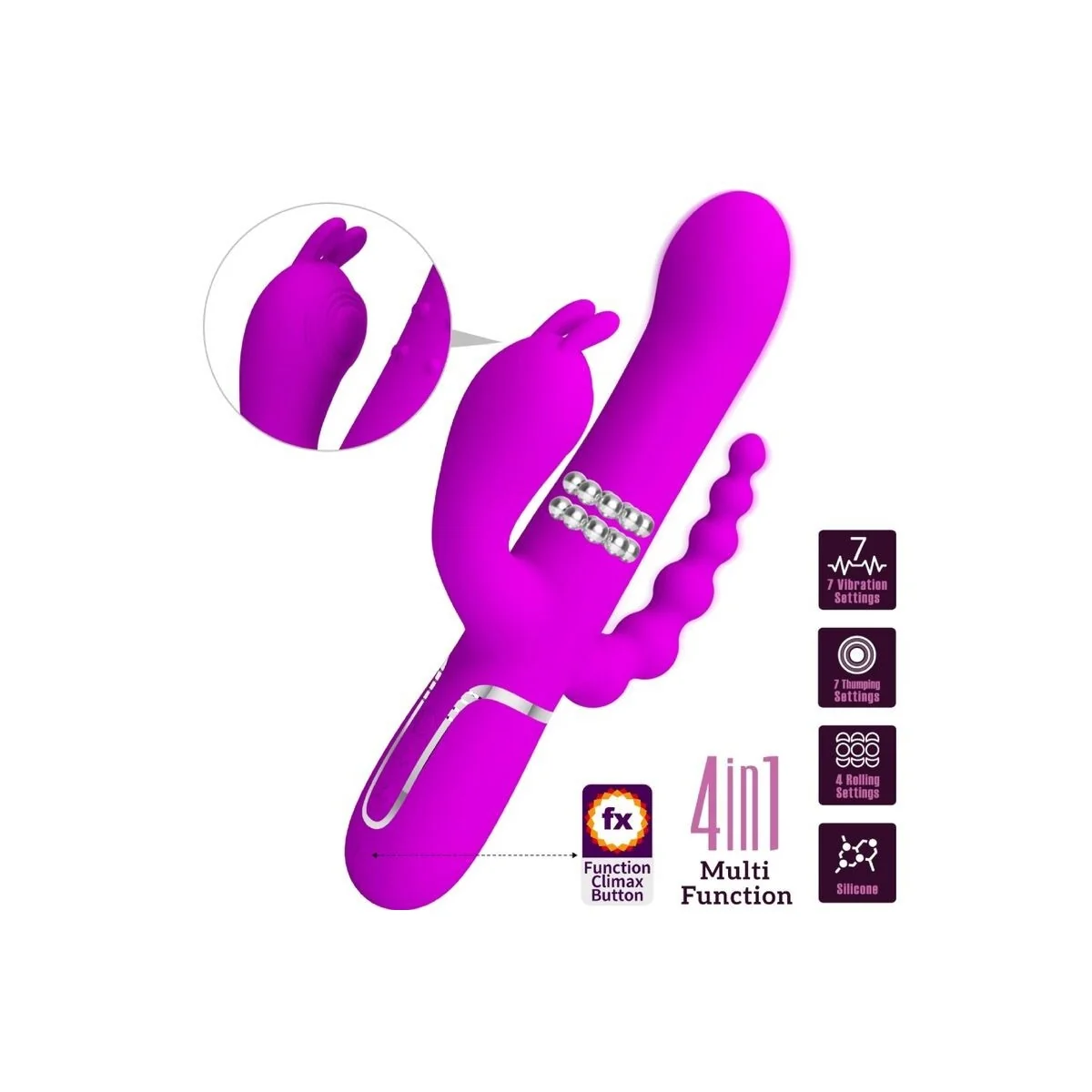 Cammy Triple Vibrator Multifunktion 4 in 1 Rosa von Pretty Love Flirtation kaufen | Fesselliebe