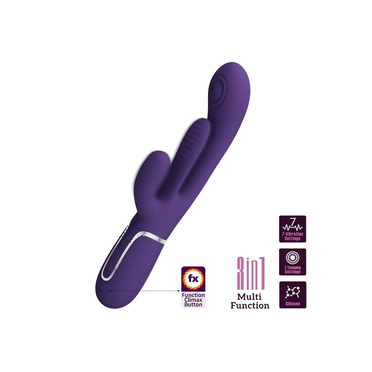 Shania Triple Rabbit Vibrator Multifunktions-Lila von Pretty Love kaufen | Fesselliebe