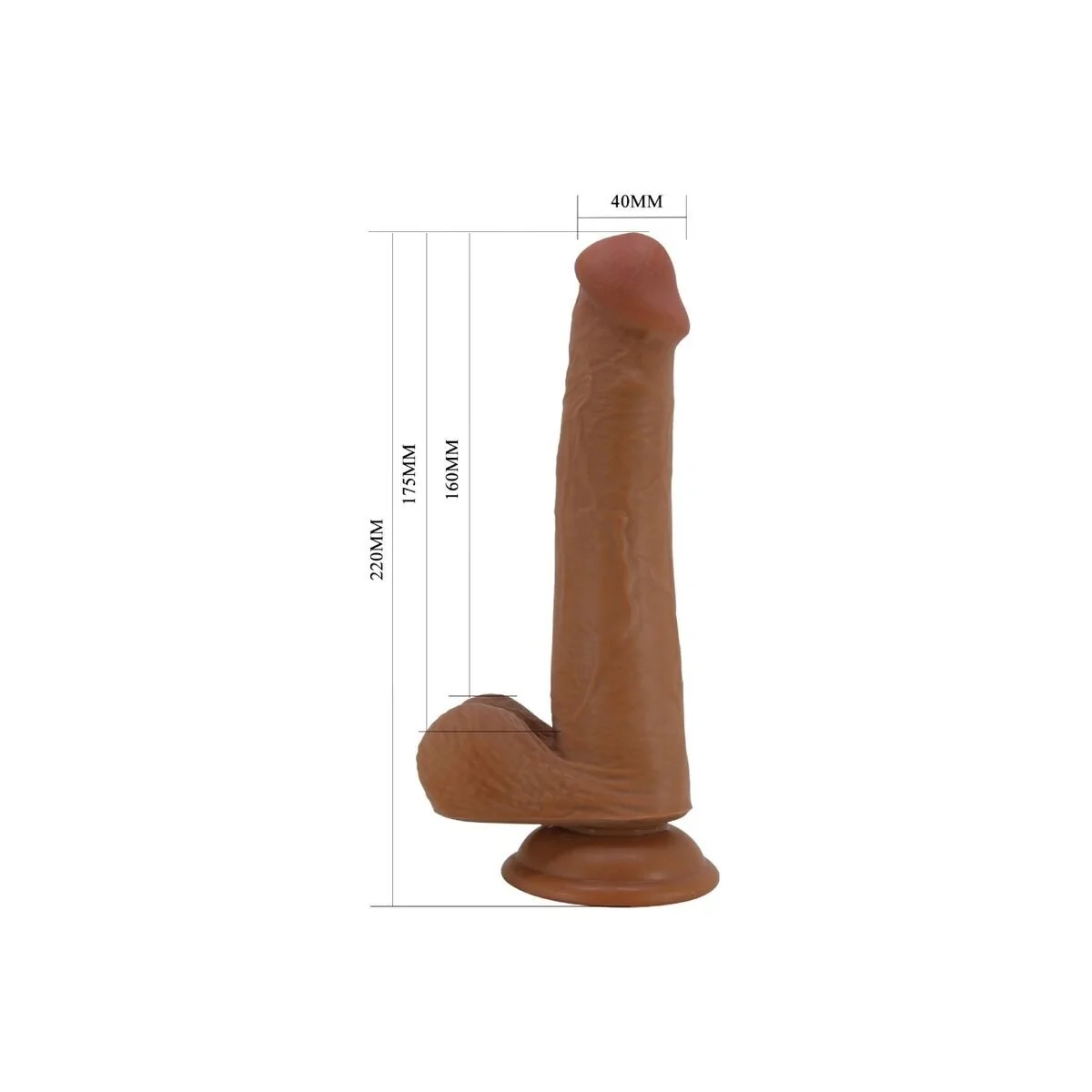 Grosser realistischer Dildo 22 cm Braun von Pretty Love kaufen | Fesselliebe