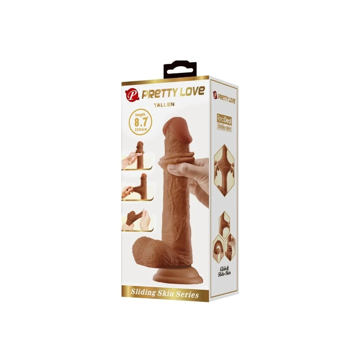 Grosser realistischer Dildo 22 cm Braun von Pretty Love kaufen | Fesselliebe