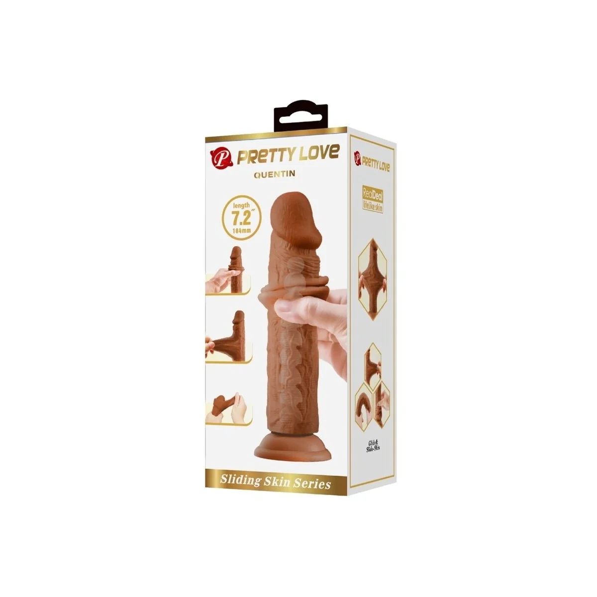 Quentin realistischer Dildo 18 cm Braun von Pretty Love kaufen | Fesselliebe