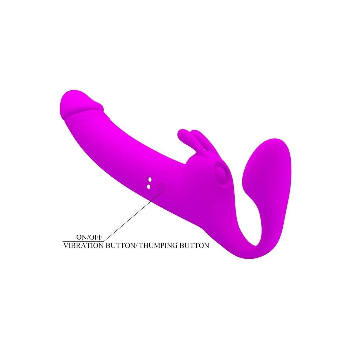 Zanini Strapless Strap-On 10 Vibrationen Lila von Pretty Love kaufen | Fesselliebe