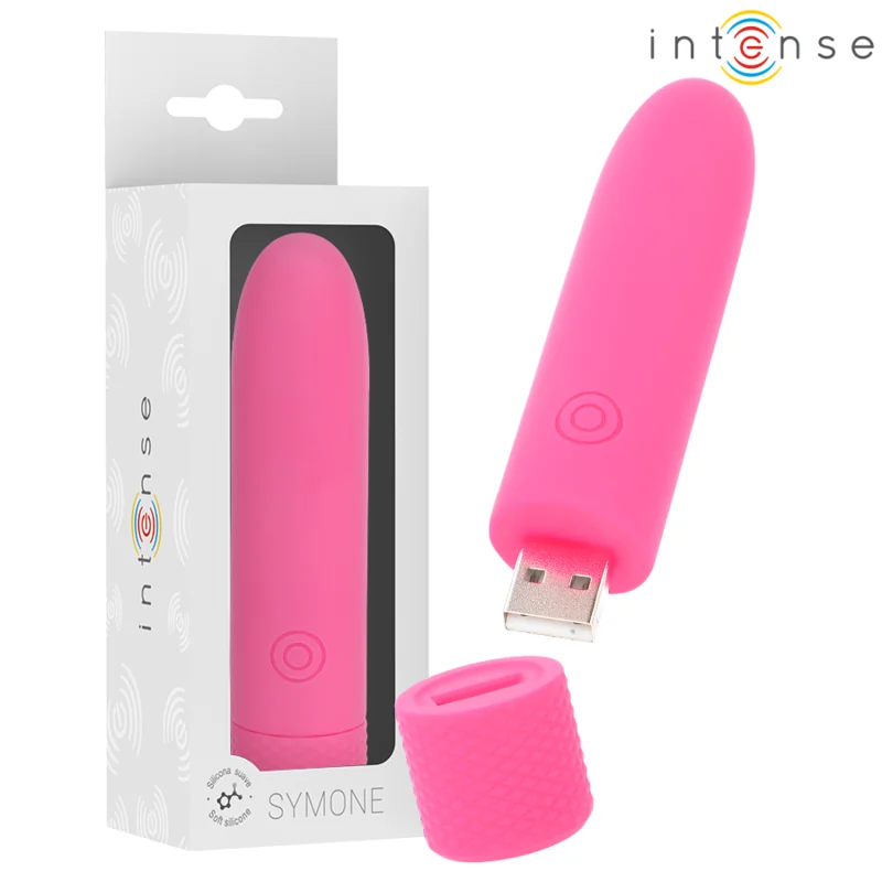 Symone Usb wiederaufladbarer Vibrierender Bullet 8 Vibrationen Rosa 10 X 2,2 cm von Intense Fun kaufen | Fesselliebe