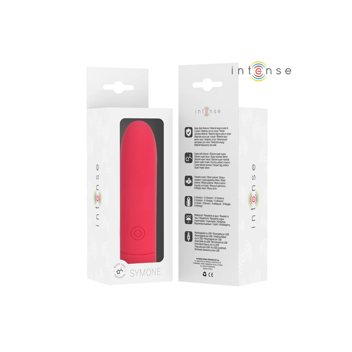 Symone Usb wiederaufladbarer Vibrierender Bullet 8 Vibrationen Rot 10 X 2,2 cm von Intense Fun kaufen | Fesselliebe